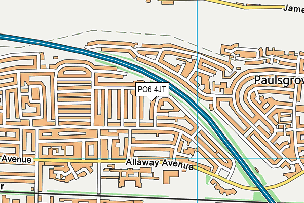 PO6 4JT map - OS VectorMap District (Ordnance Survey)