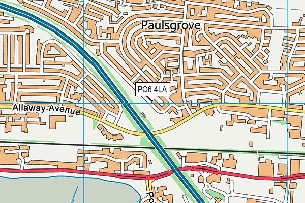 PO6 4LA map - OS VectorMap District (Ordnance Survey)