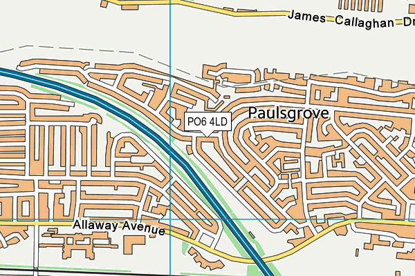 PO6 4LD map - OS VectorMap District (Ordnance Survey)