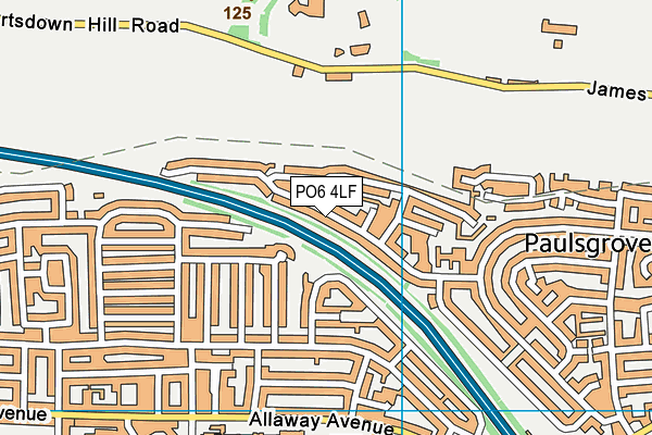 PO6 4LF map - OS VectorMap District (Ordnance Survey)