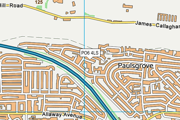 PO6 4LS map - OS VectorMap District (Ordnance Survey)
