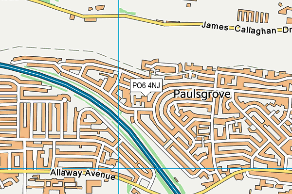 PO6 4NJ map - OS VectorMap District (Ordnance Survey)