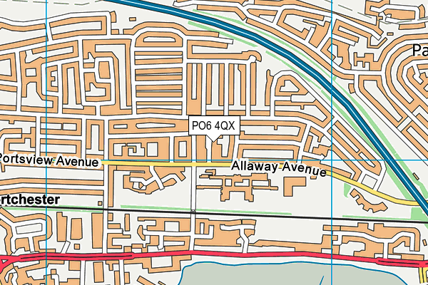 PO6 4QX map - OS VectorMap District (Ordnance Survey)