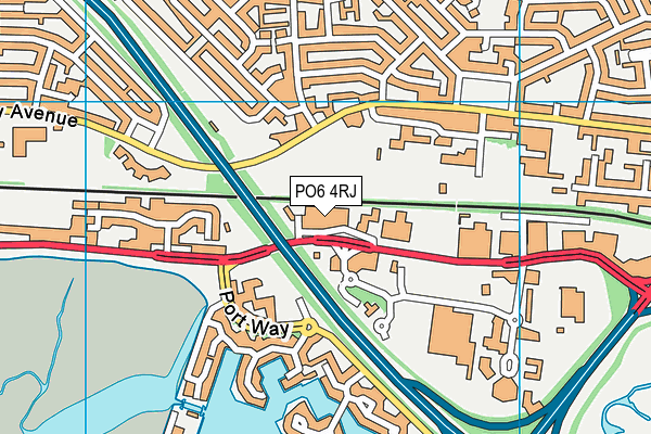 PO6 4RJ map - OS VectorMap District (Ordnance Survey)