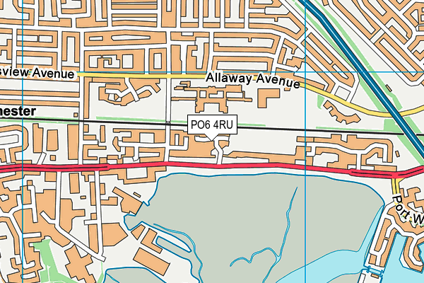 PO6 4RU map - OS VectorMap District (Ordnance Survey)