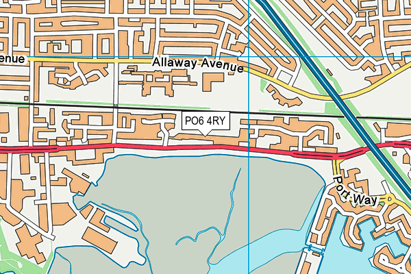 PO6 4RY map - OS VectorMap District (Ordnance Survey)