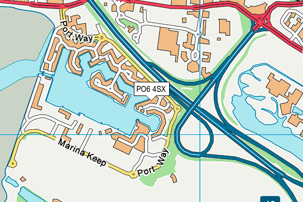 PO6 4SX map - OS VectorMap District (Ordnance Survey)