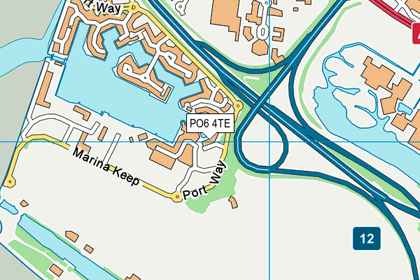 PO6 4TE map - OS VectorMap District (Ordnance Survey)