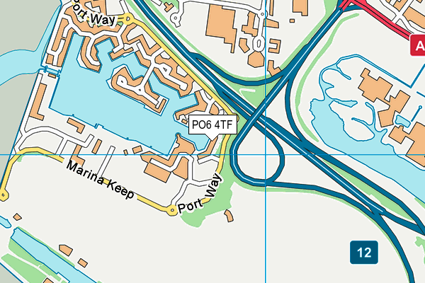 PO6 4TF map - OS VectorMap District (Ordnance Survey)