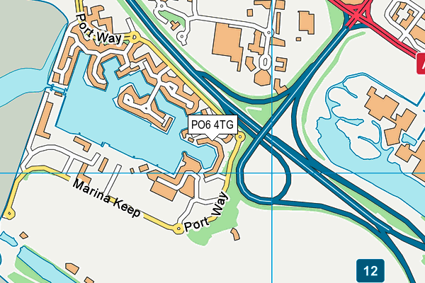 PO6 4TG map - OS VectorMap District (Ordnance Survey)