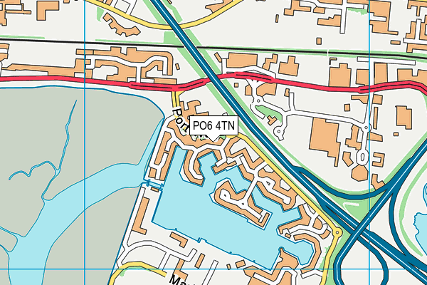 PO6 4TN map - OS VectorMap District (Ordnance Survey)