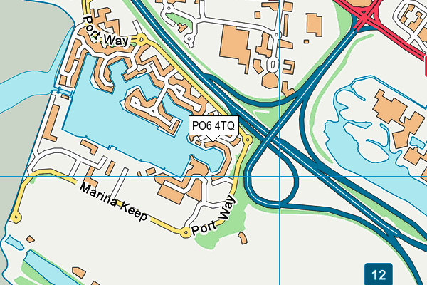 PO6 4TQ map - OS VectorMap District (Ordnance Survey)