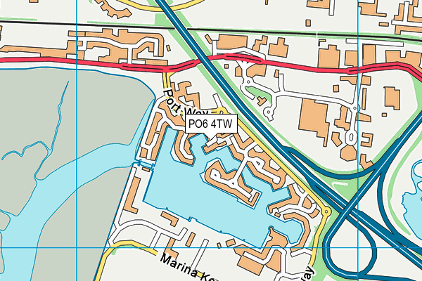 PO6 4TW map - OS VectorMap District (Ordnance Survey)