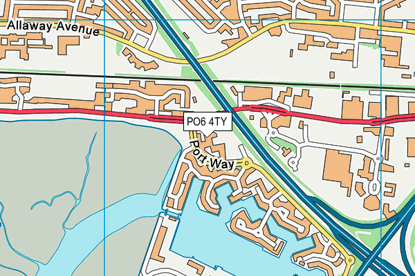 PO6 4TY map - OS VectorMap District (Ordnance Survey)