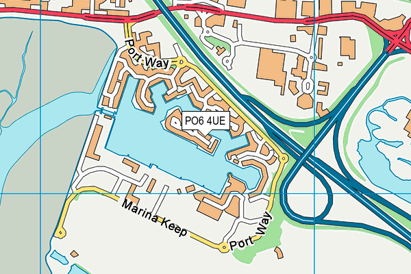 PO6 4UE map - OS VectorMap District (Ordnance Survey)