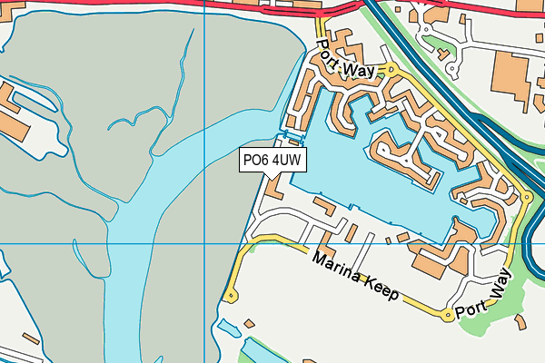 PO6 4UW map - OS VectorMap District (Ordnance Survey)