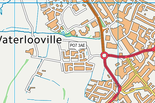 PO7 3AE map - OS VectorMap District (Ordnance Survey)