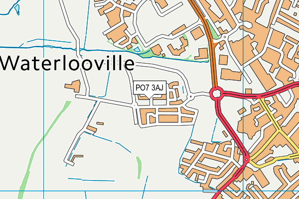 PO7 3AJ map - OS VectorMap District (Ordnance Survey)