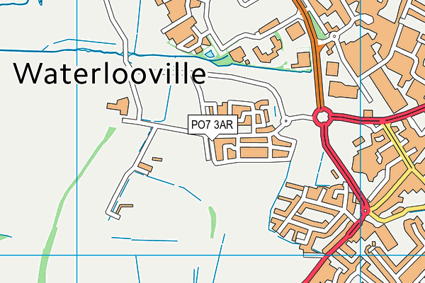 PO7 3AR map - OS VectorMap District (Ordnance Survey)