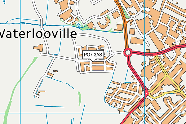 PO7 3AS map - OS VectorMap District (Ordnance Survey)