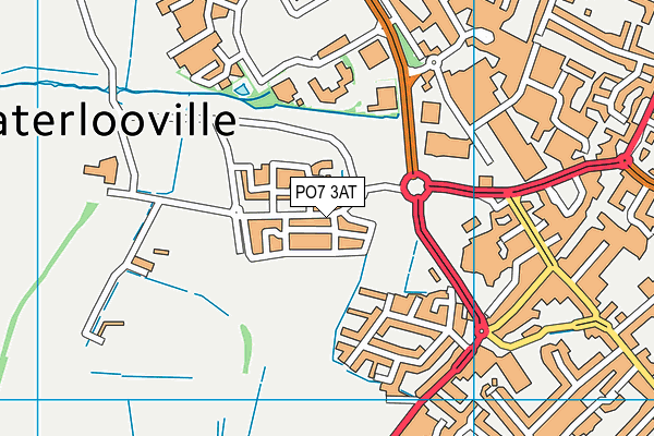 PO7 3AT map - OS VectorMap District (Ordnance Survey)