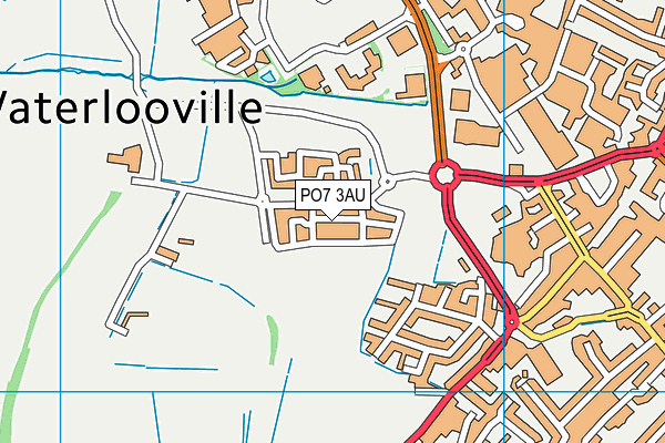 PO7 3AU map - OS VectorMap District (Ordnance Survey)