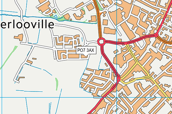 PO7 3AX map - OS VectorMap District (Ordnance Survey)