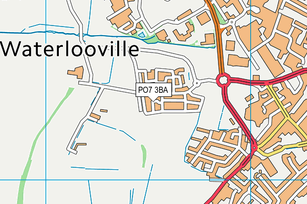 PO7 3BA map - OS VectorMap District (Ordnance Survey)