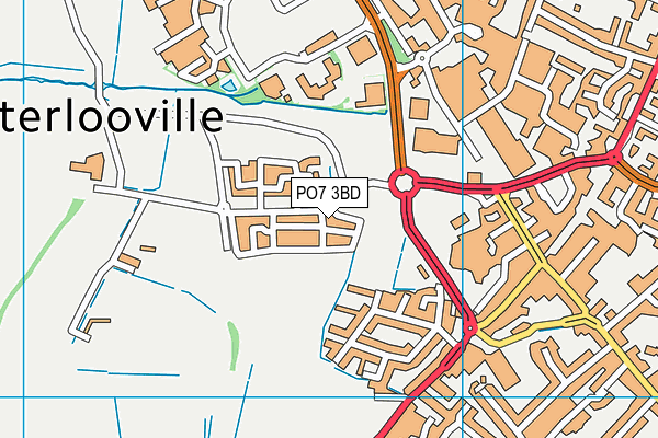 PO7 3BD map - OS VectorMap District (Ordnance Survey)