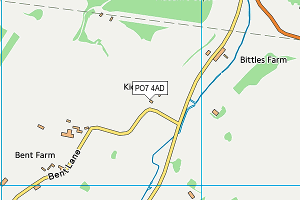 PO7 4AD map - OS VectorMap District (Ordnance Survey)