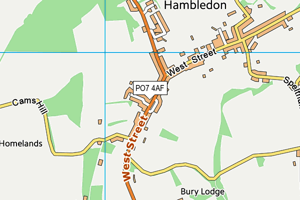 PO7 4AF map - OS VectorMap District (Ordnance Survey)