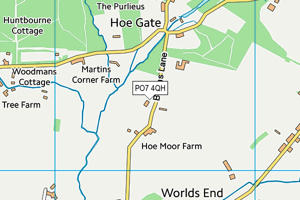 PO7 4QH map - OS VectorMap District (Ordnance Survey)