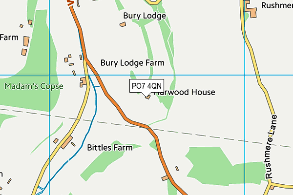 PO7 4QN map - OS VectorMap District (Ordnance Survey)