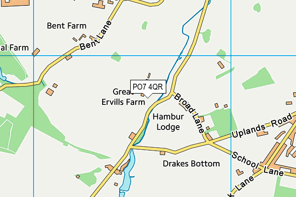 PO7 4QR map - OS VectorMap District (Ordnance Survey)