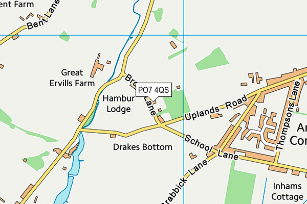 PO7 4QS map - OS VectorMap District (Ordnance Survey)