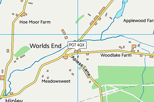 PO7 4QX map - OS VectorMap District (Ordnance Survey)