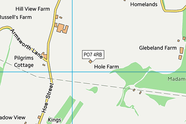 PO7 4RB map - OS VectorMap District (Ordnance Survey)