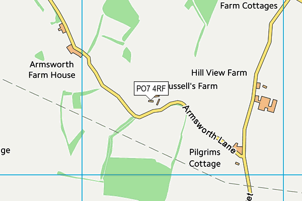 PO7 4RF map - OS VectorMap District (Ordnance Survey)