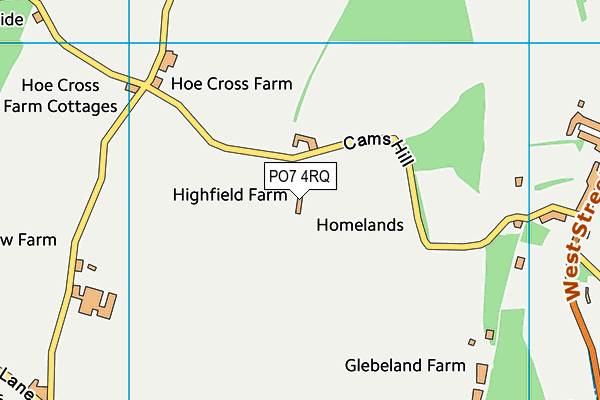 PO7 4RQ map - OS VectorMap District (Ordnance Survey)