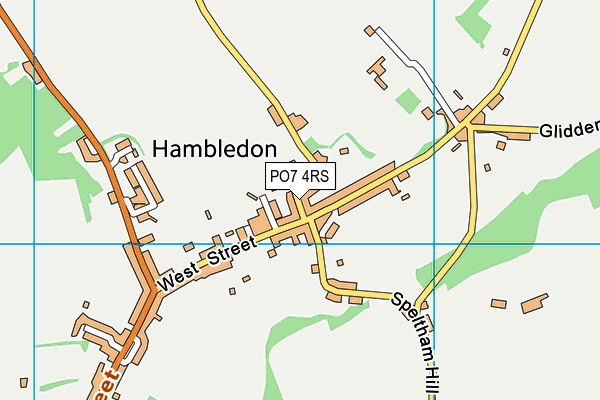 PO7 4RS map - OS VectorMap District (Ordnance Survey)