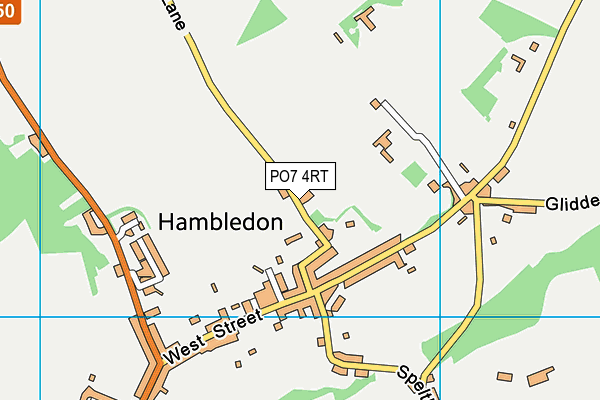 PO7 4RT map - OS VectorMap District (Ordnance Survey)