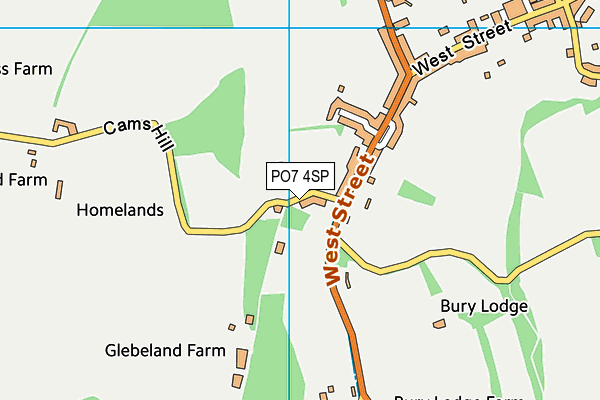 PO7 4SP map - OS VectorMap District (Ordnance Survey)