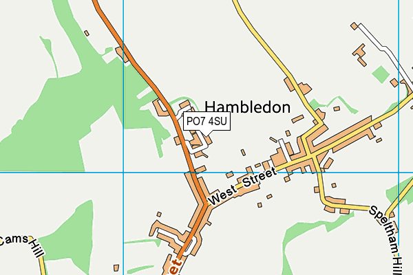 PO7 4SU map - OS VectorMap District (Ordnance Survey)