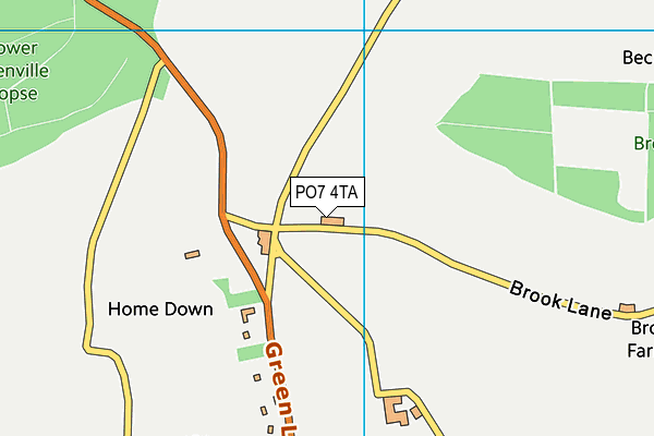 PO7 4TA map - OS VectorMap District (Ordnance Survey)