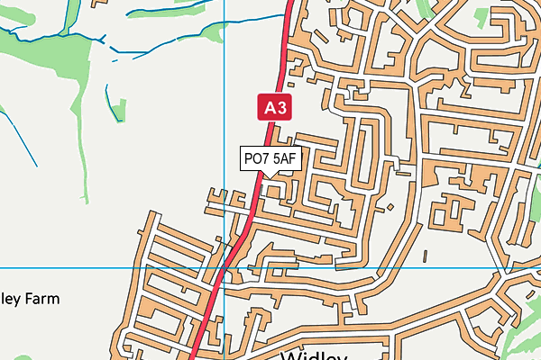 PO7 5AF map - OS VectorMap District (Ordnance Survey)