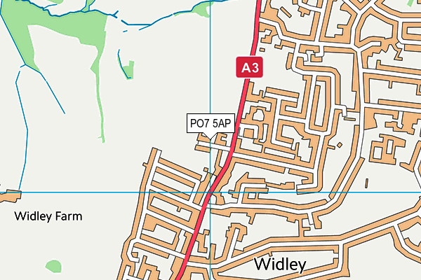PO7 5AP map - OS VectorMap District (Ordnance Survey)