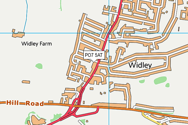 PO7 5AT map - OS VectorMap District (Ordnance Survey)