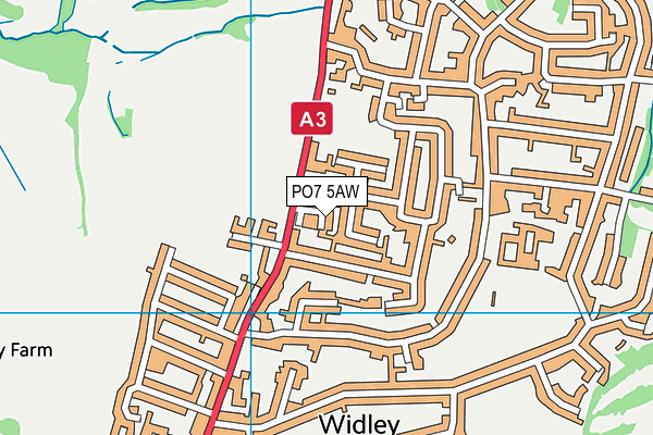 PO7 5AW map - OS VectorMap District (Ordnance Survey)