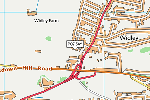 PO7 5AY map - OS VectorMap District (Ordnance Survey)