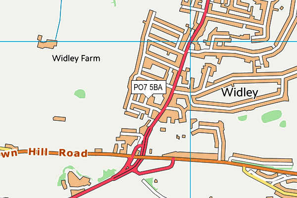 PO7 5BA map - OS VectorMap District (Ordnance Survey)